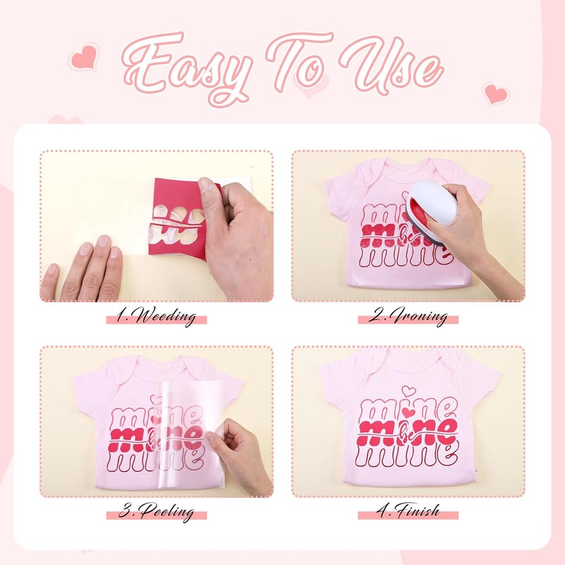 Tintnut Red Iron on Vinyl -6 Sheets 12" x 10" Cherry Red Heat Transfer Vinyl for Fabrics HTV Vinyl Compatible with Cricut and Silhoutte Cameo - Image 4